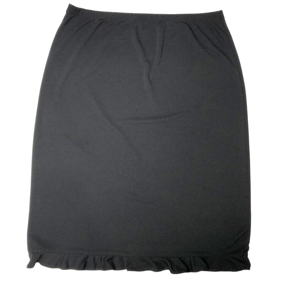 Cherokee Black Ruffled Hem Pull On Lightweight Skirt Large